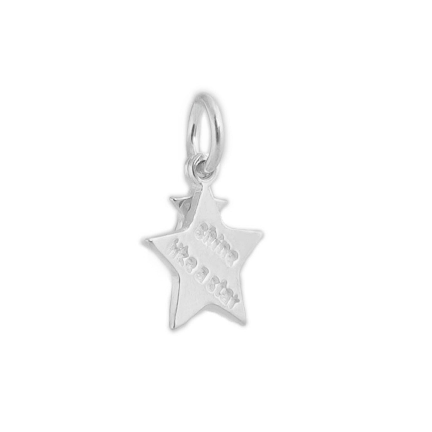 Sterling Silver Double Girls Lucky SHINE LIKE A STAR Necklace Charm Pendant - sugarkittenlondon