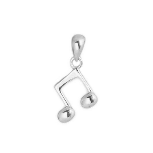 Sterling Silver Shiny Musical Note Charm Pendant for Necklace Bracelet - sugarkittenlondon