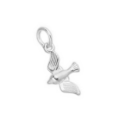 Sterling Silver Little 3D Shiny Flying Bird Pendant Charm Necklace Bracelet - sugarkittenlondon
