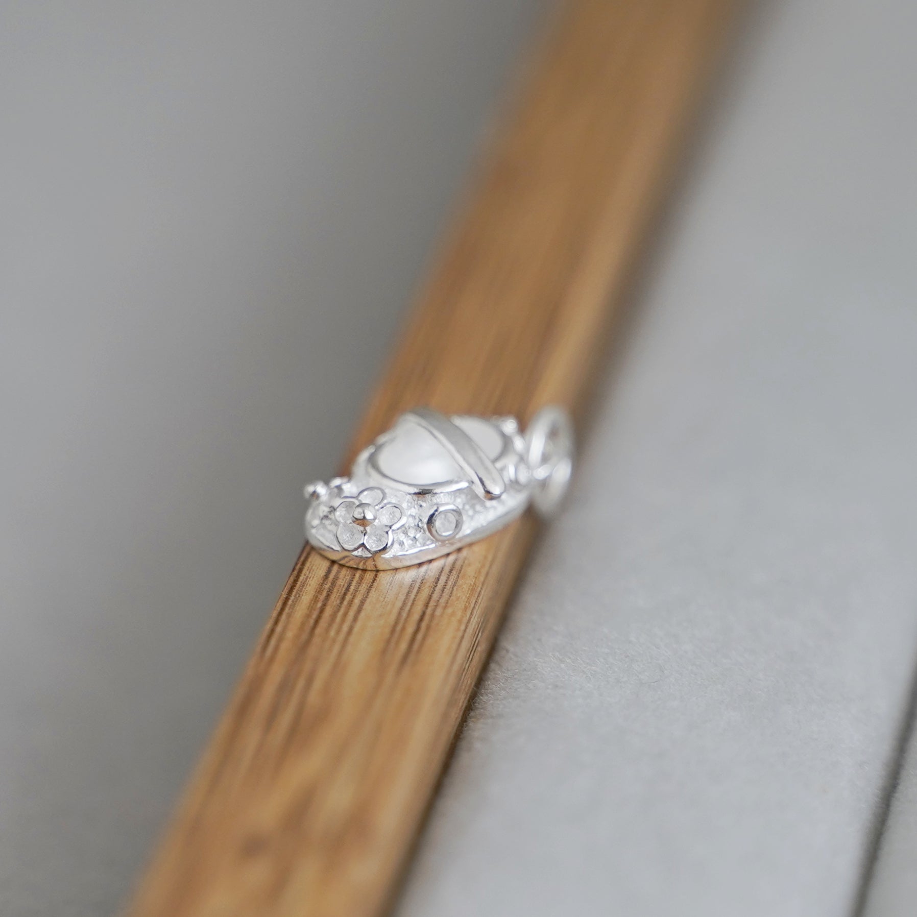 Sterling Silver 3D Floral Baby Shoe Necklace Bracelet Pendant Charm - sugarkittenlondon