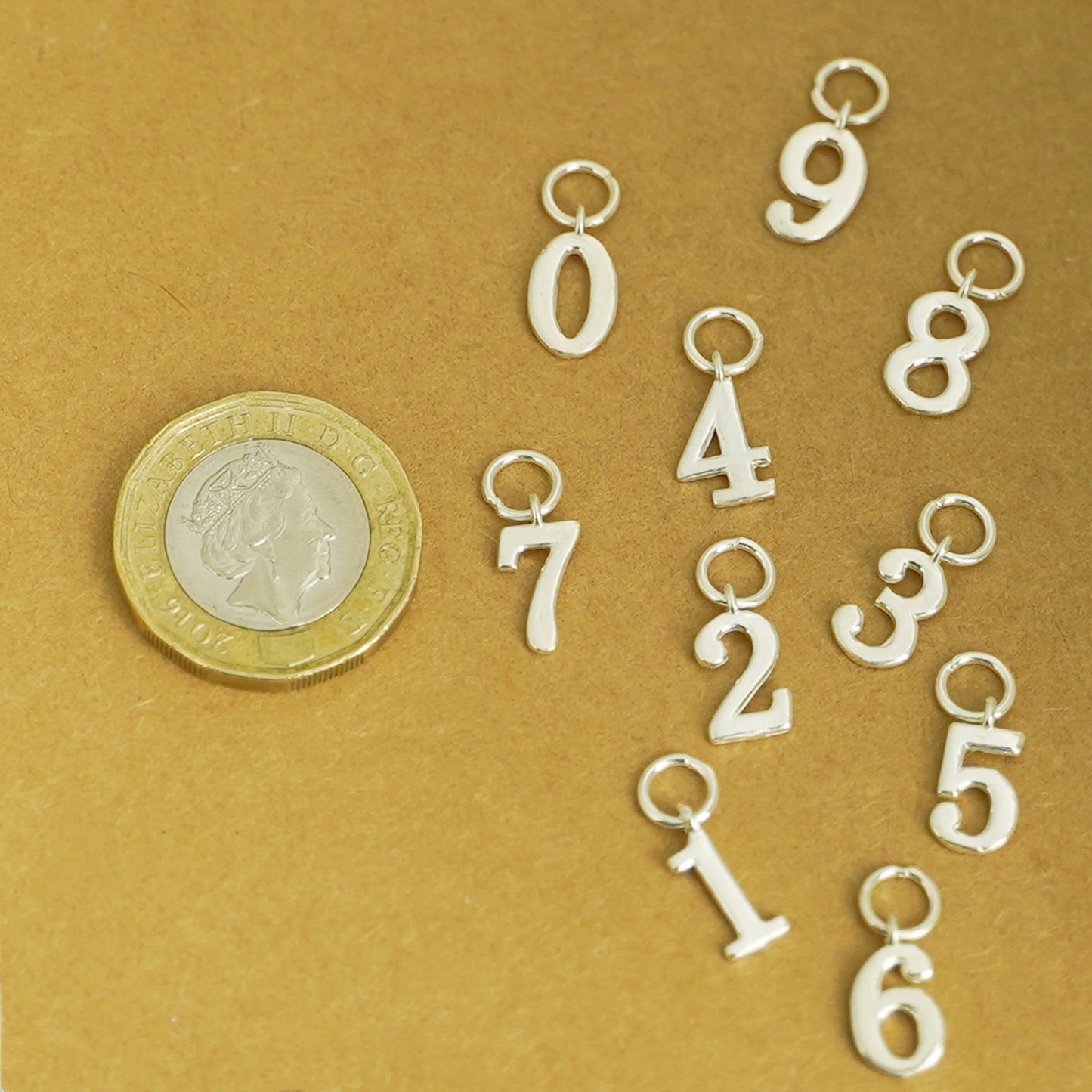 Sterling Silver Number Charms (0-9) DIY Age Birthday Gift Pendant - sugarkittenlondon