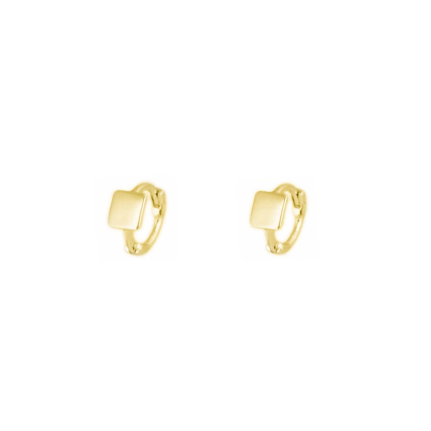 18K Gold Hinged Hoop Earrings with Mini Star, Square, and Triangle Shapes - sugarkittenlondon