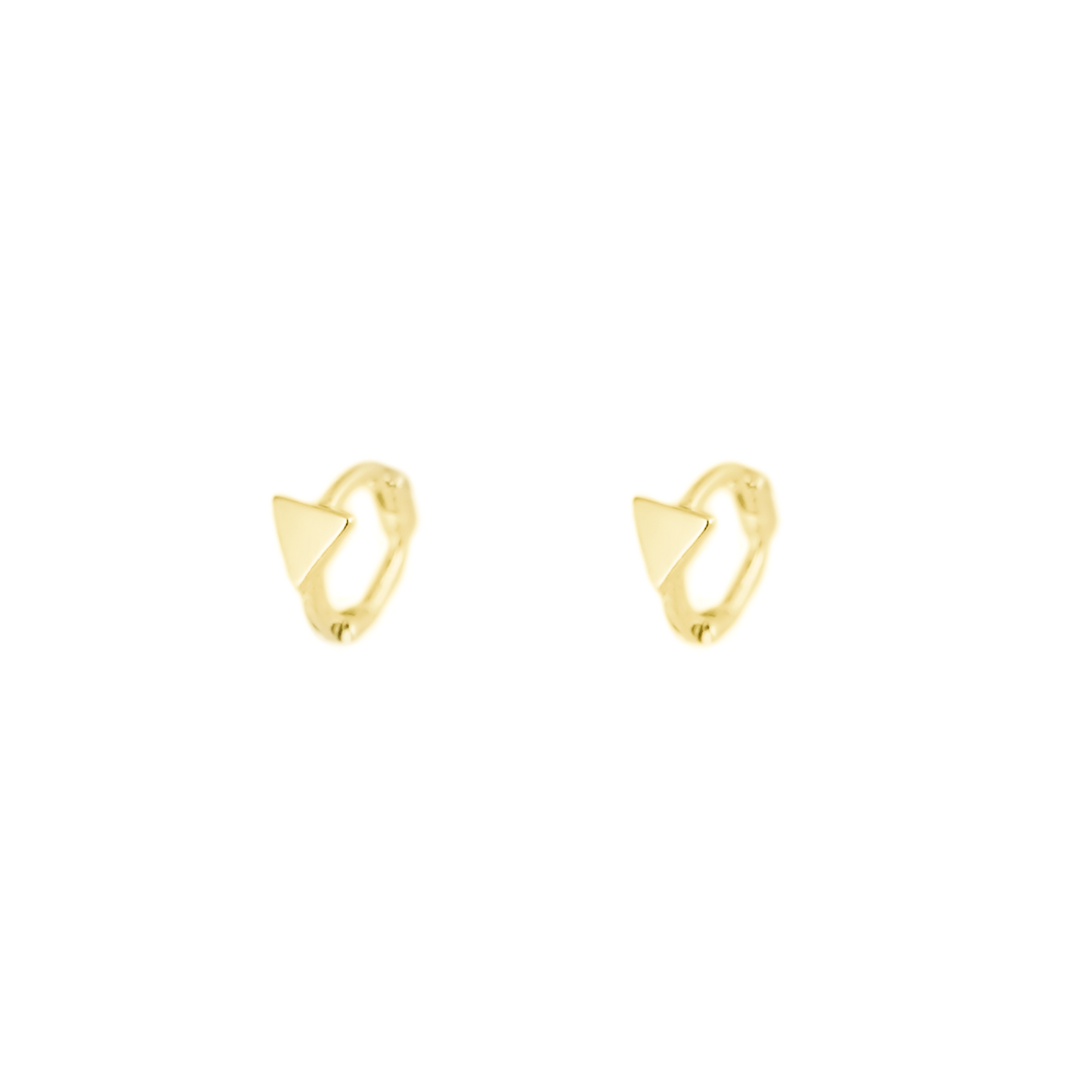 18K Gold Hinged Hoop Earrings with Mini Star, Square, and Triangle Shapes - sugarkittenlondon