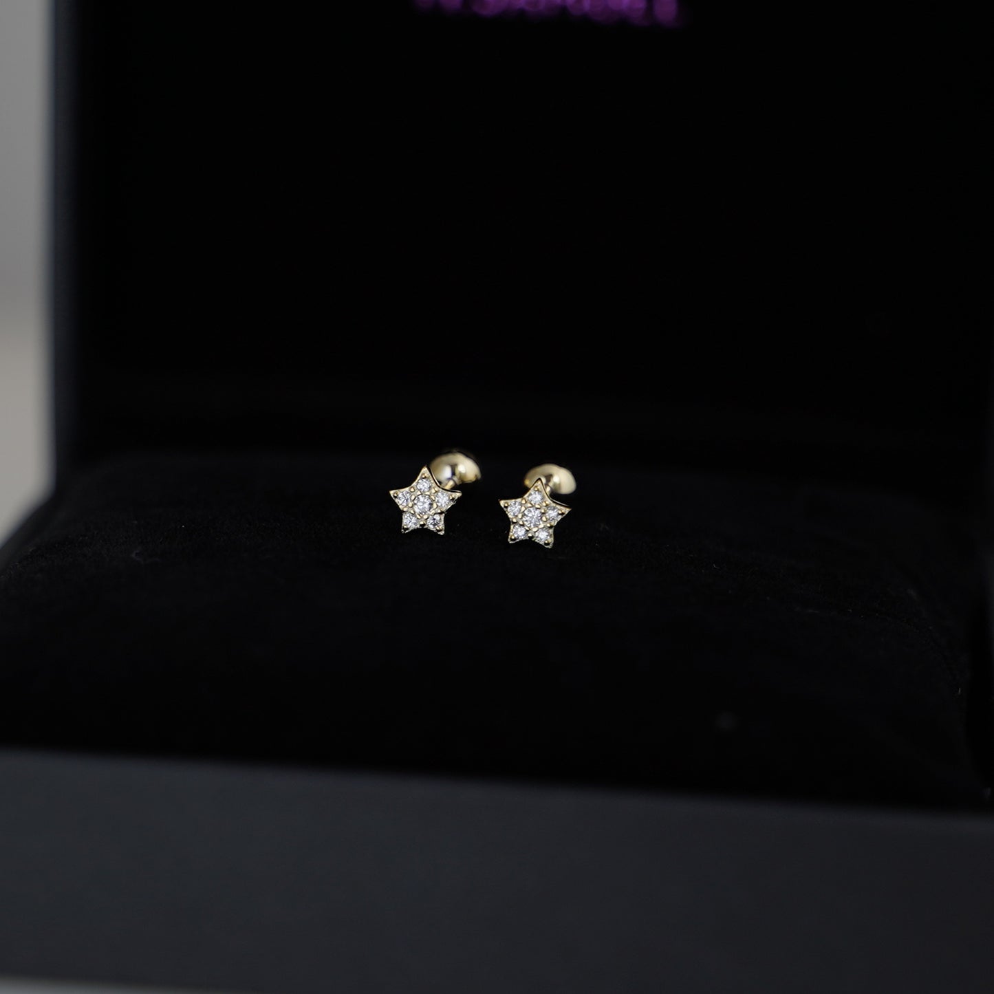 Sterling Silver Mini Shiny CZ Star Barbell Bead Ball Screw Back Earrings 3 Tones - sugarkittenlondon