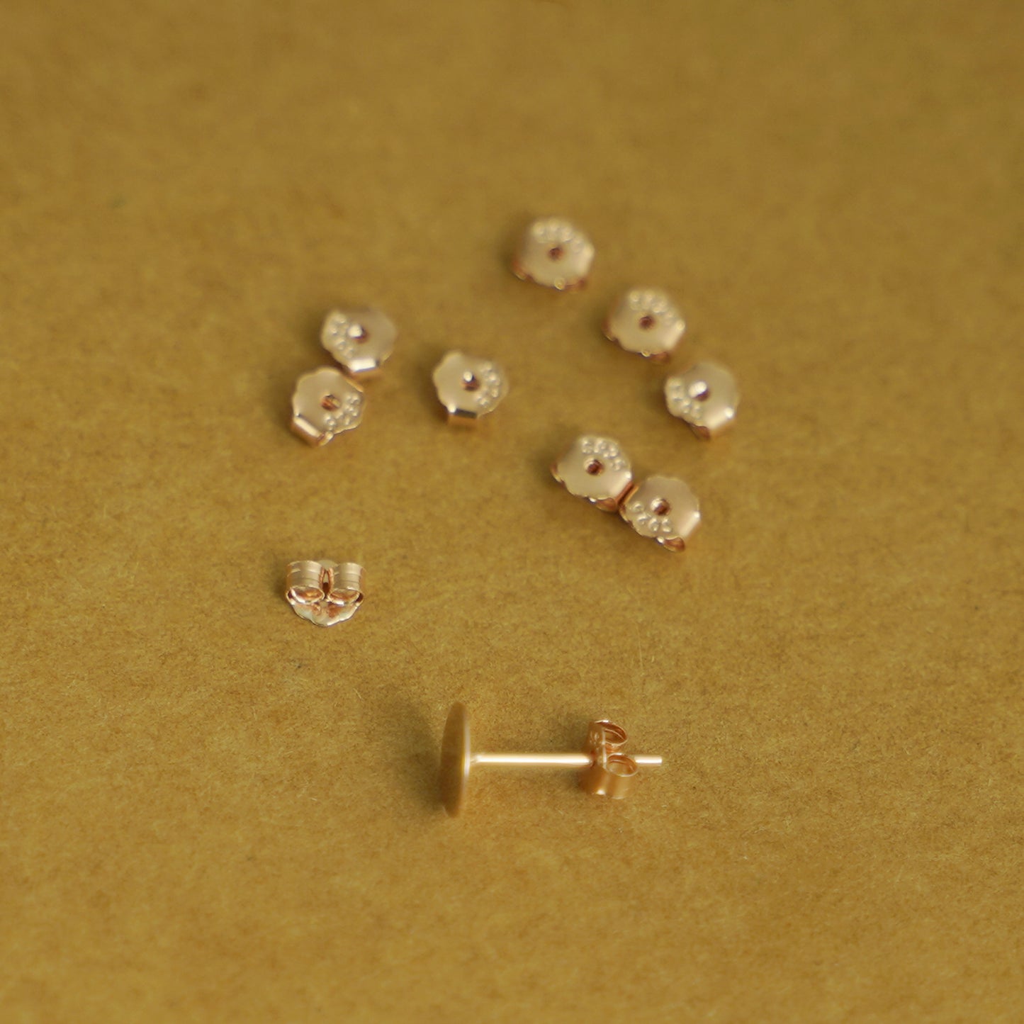 Rose Gold on Sterling Silver 4mm Butterfly Backs Fit Stud Earrings Scroll Stopper - sugarkittenlondon