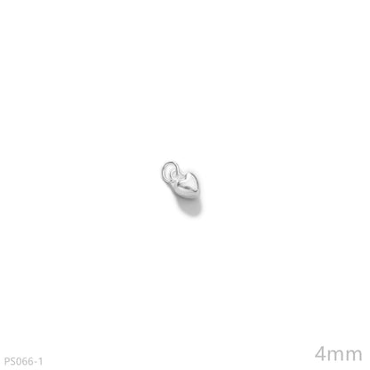 Sterling Silver 3D Puffy Shiny Heart Pendant Charm (4-15mm) - sugarkittenlondon