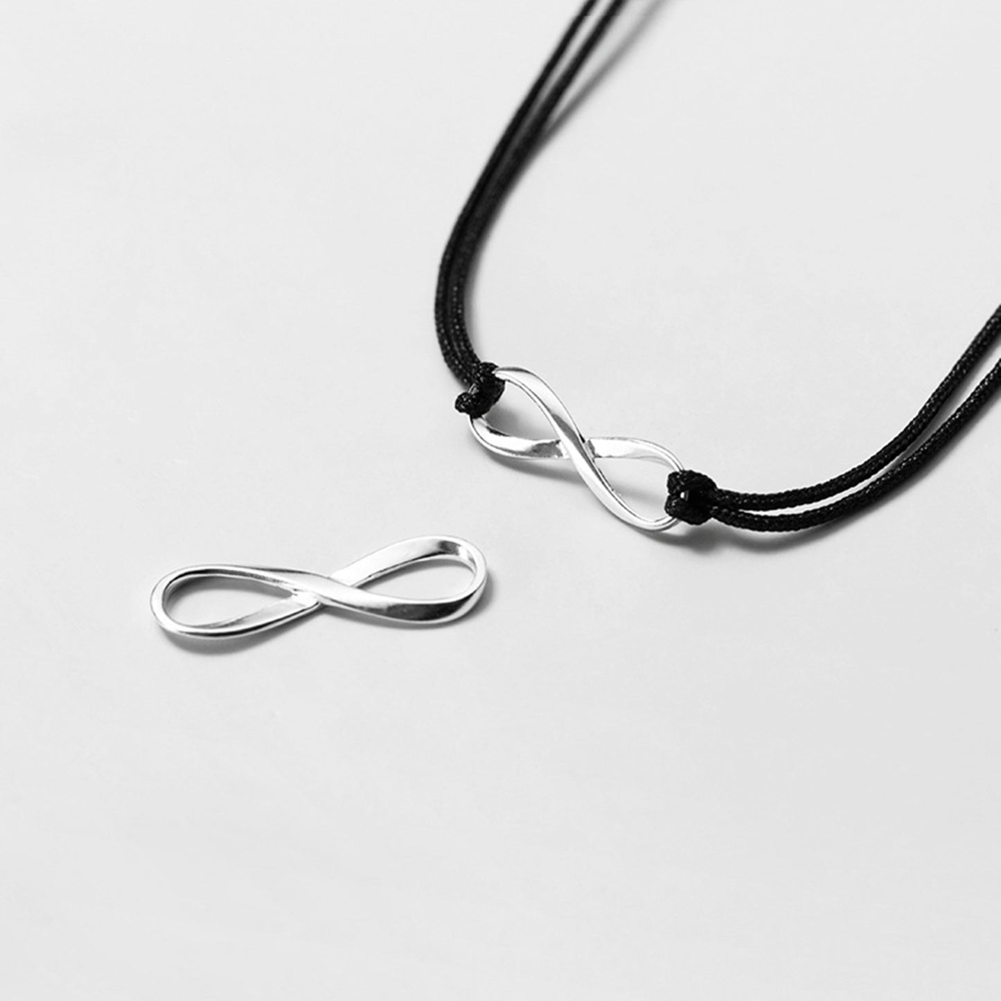 Sterling Silver Infinity Charm Infinite Love Necklace Bracelet Connector - sugarkittenlondon