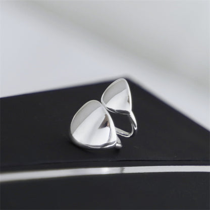 925 Sterling Silver Double Disc Dome No Piercing Clip-On Helix Earrings - sugarkittenlondon