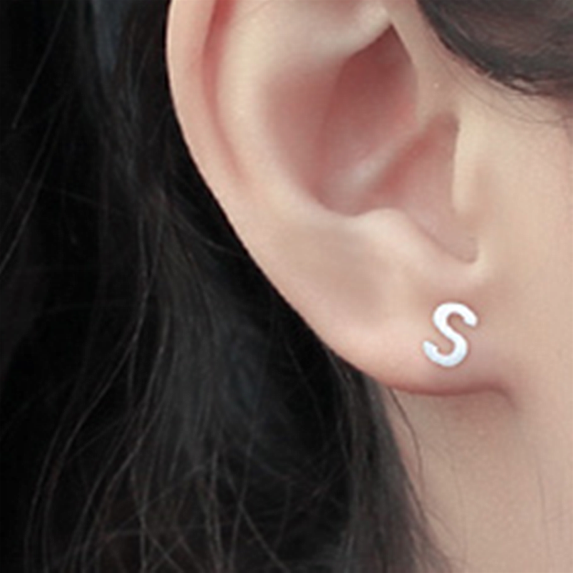 Jisensp Stainless Steel Peach Heart Shape 26 A B C-z English Letter Earrings  For Women Ear Stud Name Jewelry Birthday Gift - Stud Earrings - AliExpress