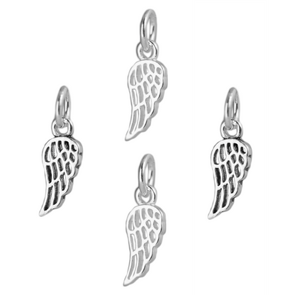 Sterling Silver Feather Angel Leaf Wing Necklace Bracelet Charm Pendant - sugarkittenlondon